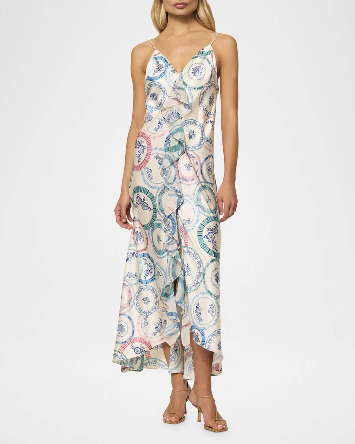 Misa Los Angeles - Angela Ruffle Trim Midi Dress