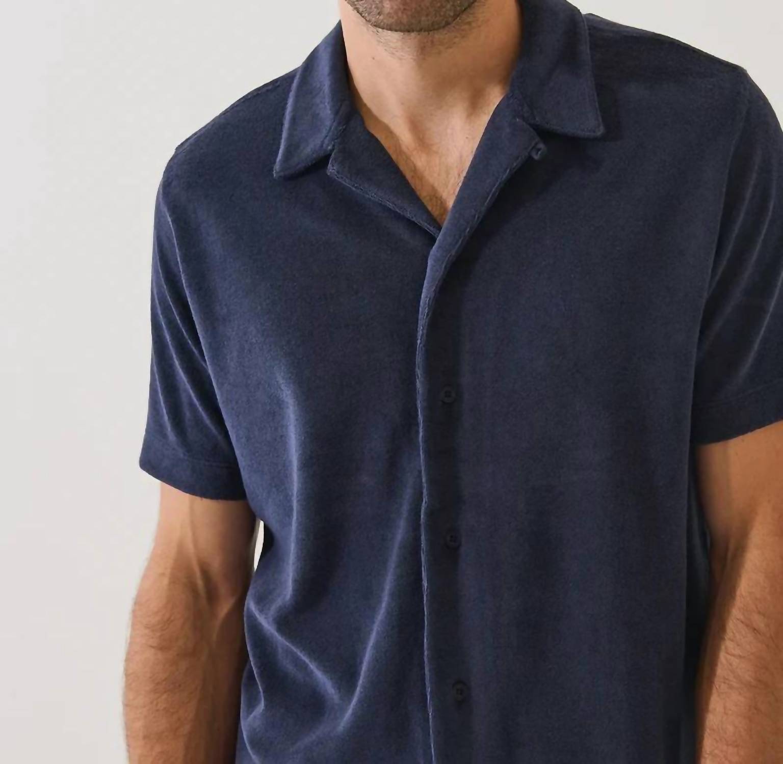 Patrick Assaraf - Beach Terry Camp Collar Shirt
