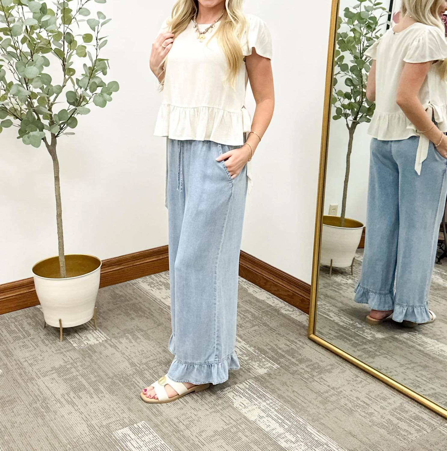 Hem & Thread - Linen Side Tie Top