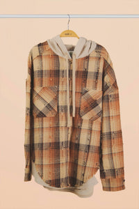 Very J - Canyon Plaid Flannel Hooded Jacket