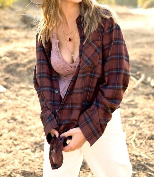 La Miel - Women's Bridgit Oversized Flannel Shirt