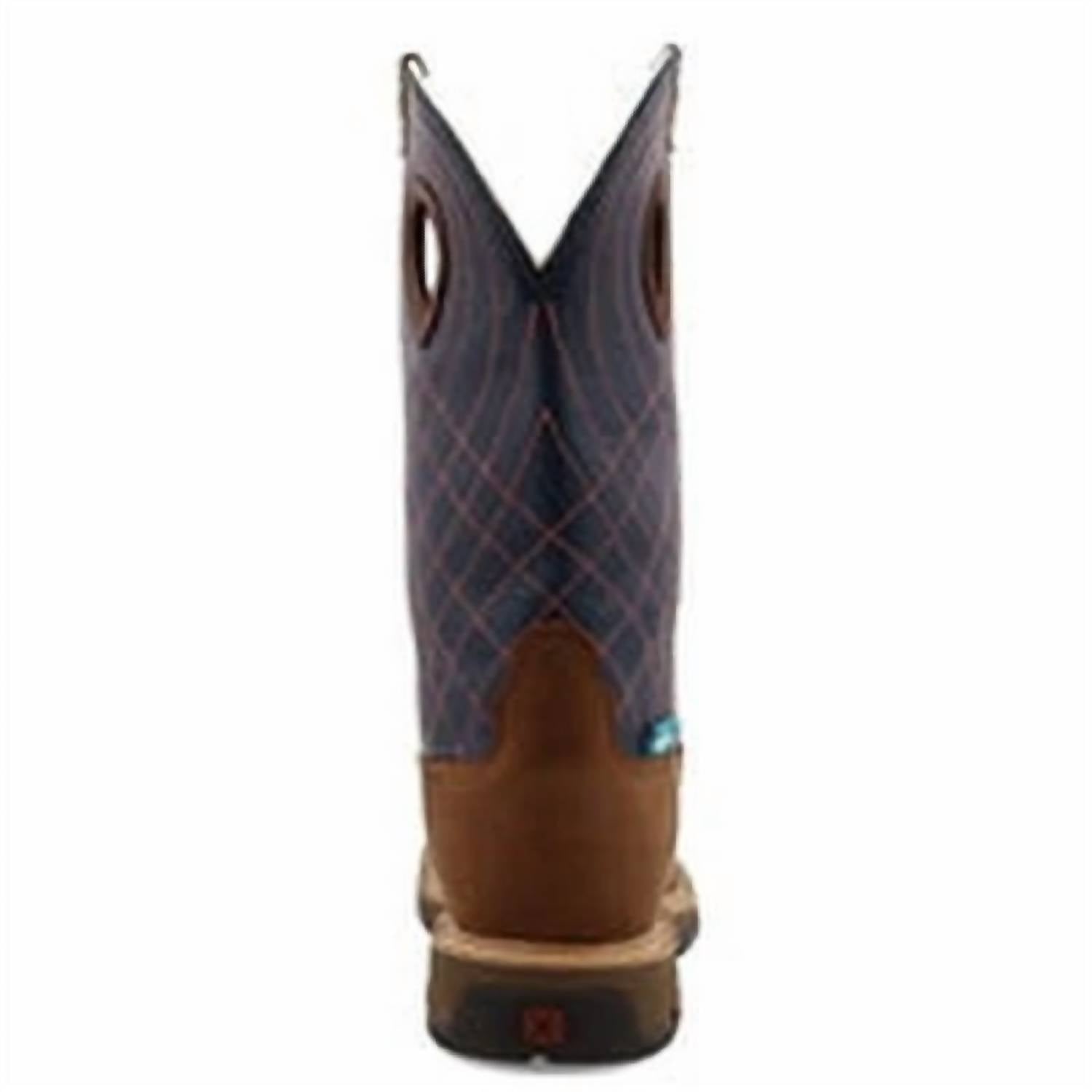 TWISTED X Women's Western Work Boot in brown navy - women's shoe - alternate view