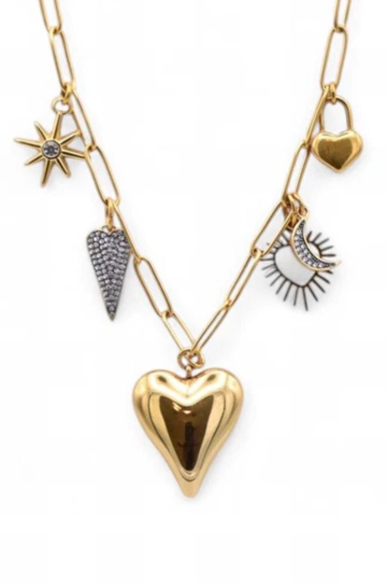 Farrah B Jewelry - Women's Moon And Back Necklace
