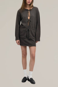 Mod Ref - Knit Sweater Tie Front Cardigan
