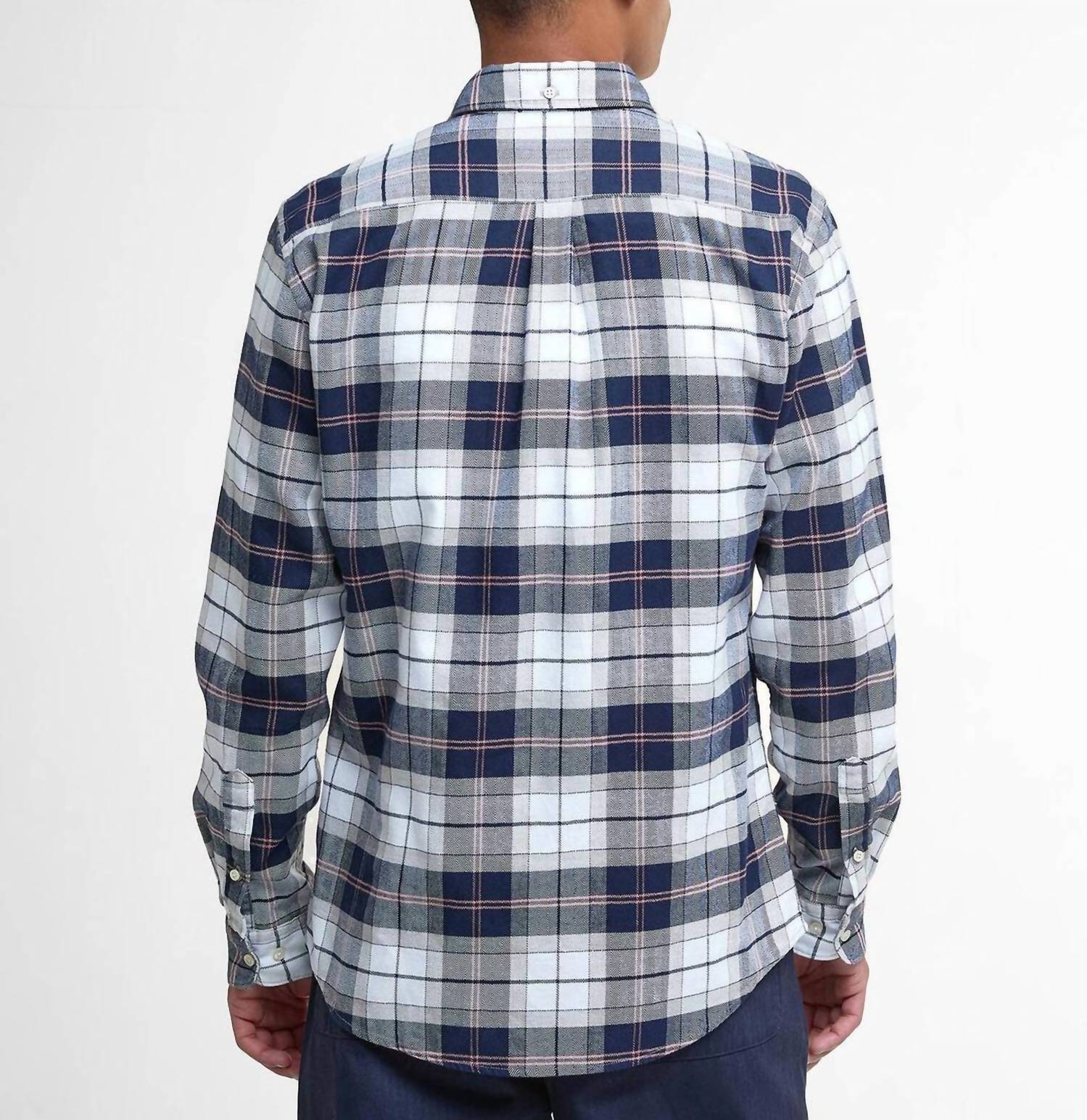 Barbour Kyeloch Tartan Shirt in riverstone - men's shirt - detail view