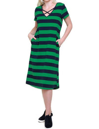 Umgee - Striped T-shirt Midi Dress