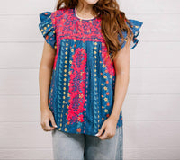 Oh My Stars Apparel Kinley Top in multi - women's blouse