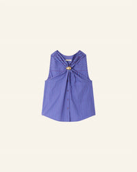 Sessun Atrani Top in blue purple stripe - women's t-shirt - alternate view