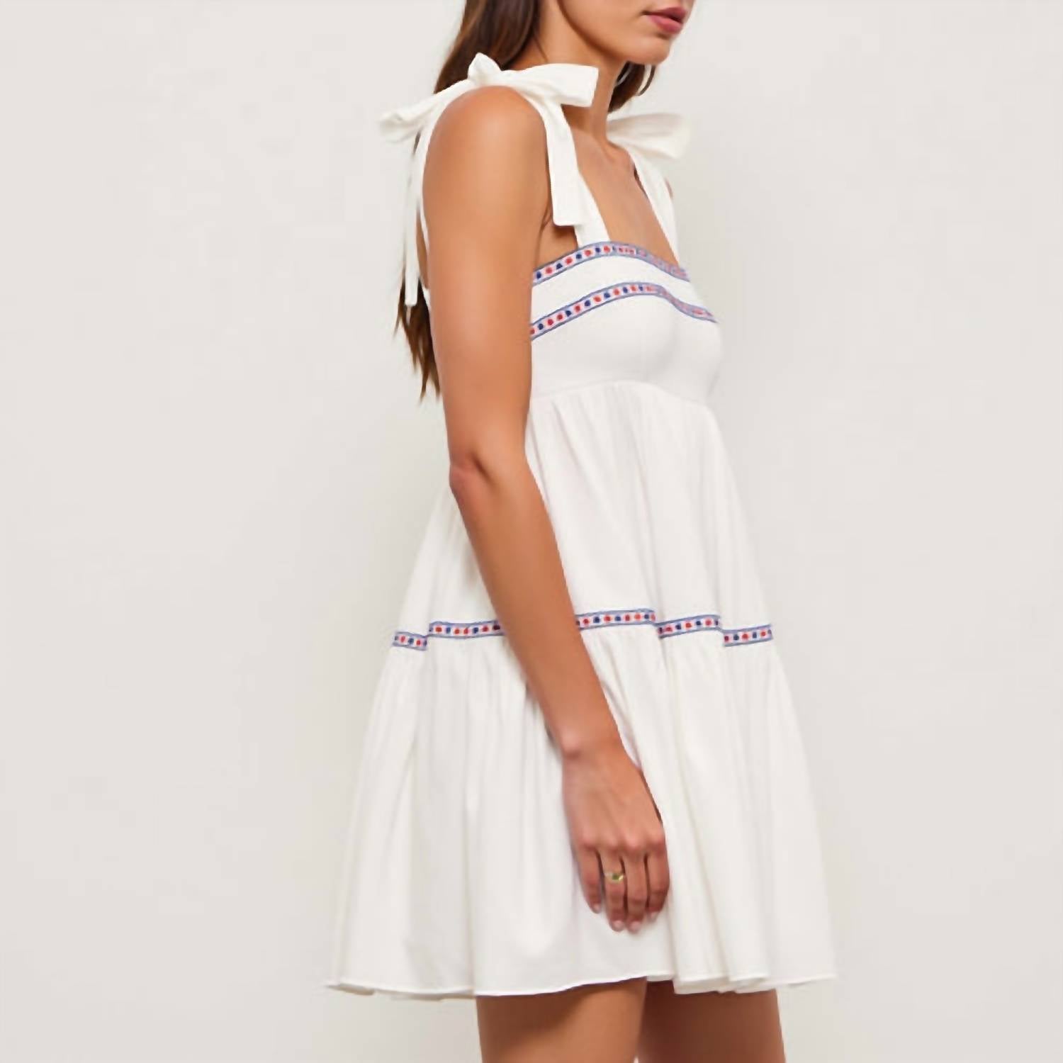 Mustard Seed - Tied Shoulder Tiered Dress