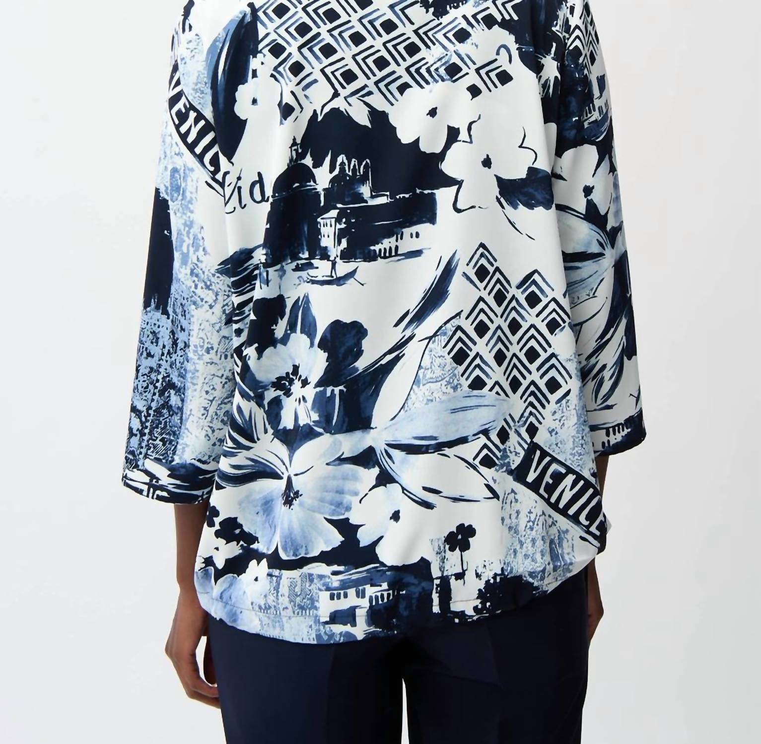 Joseph Ribkoff - Floral V-neck Pullover Top
