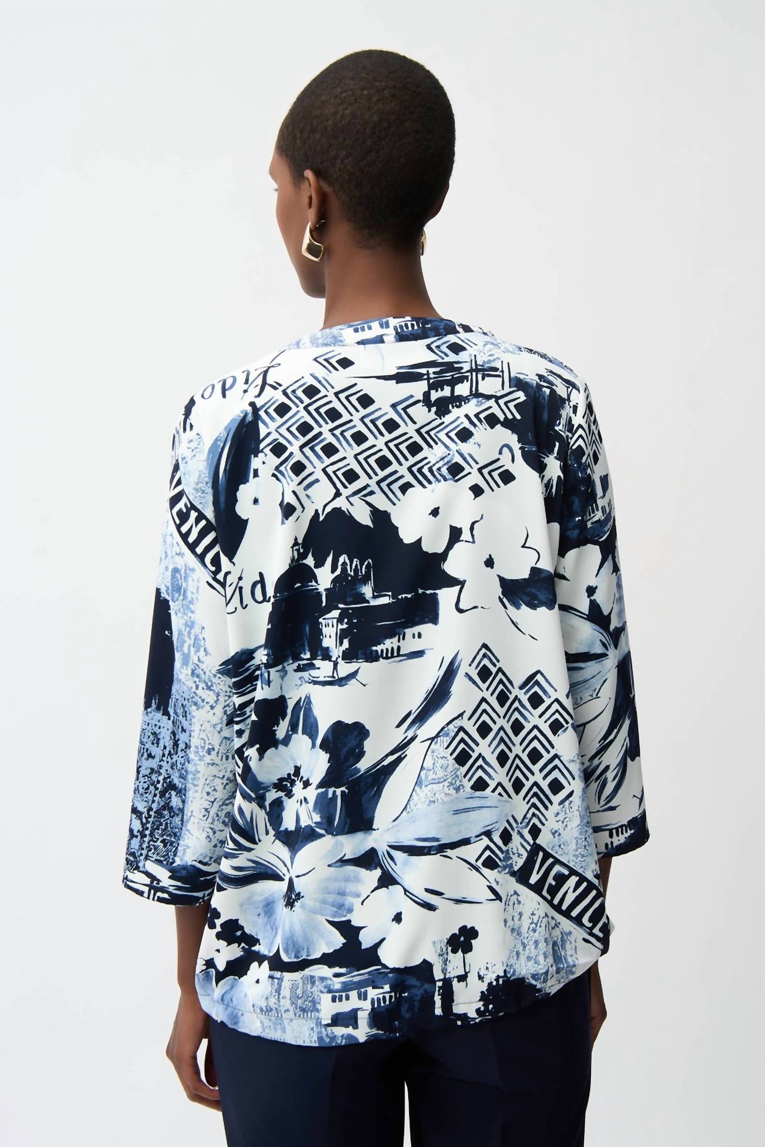 Joseph Ribkoff - Floral V-neck Pullover Top
