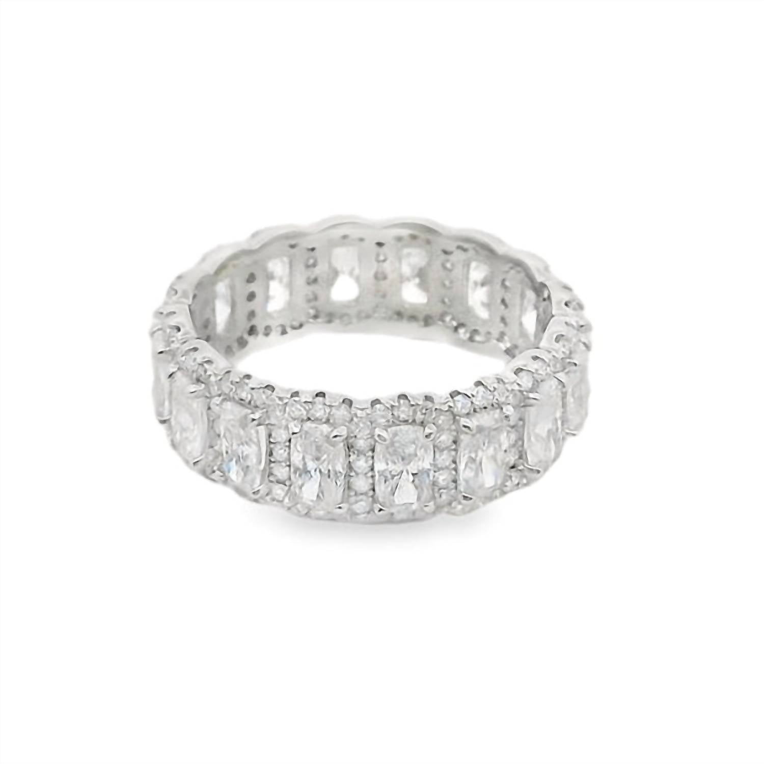 Allyanna Gifts Women's Moissanite Radiant Cut Halo Eternity Band Bracelete in silver - women's jewelry