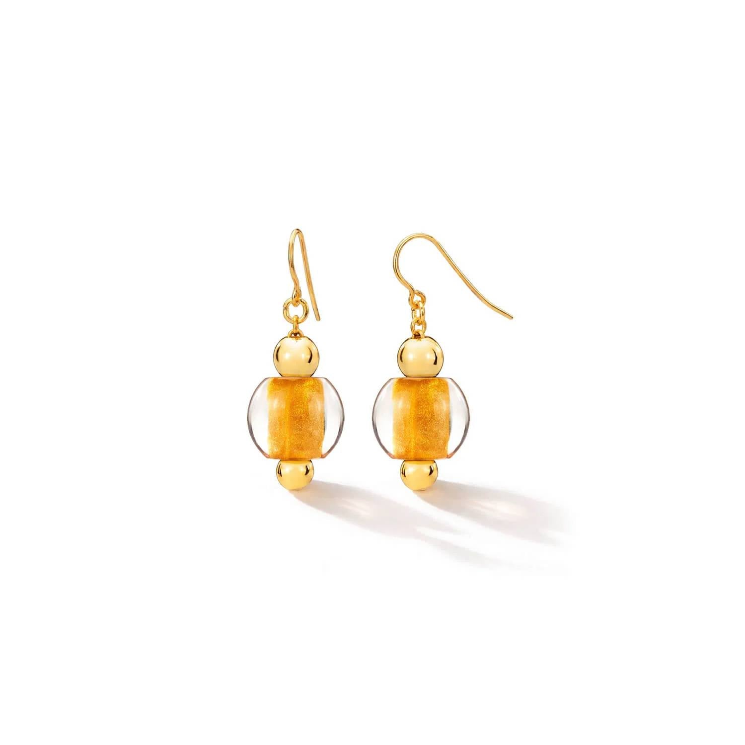 Gold & Honey - Women's Bead Drop Earrings