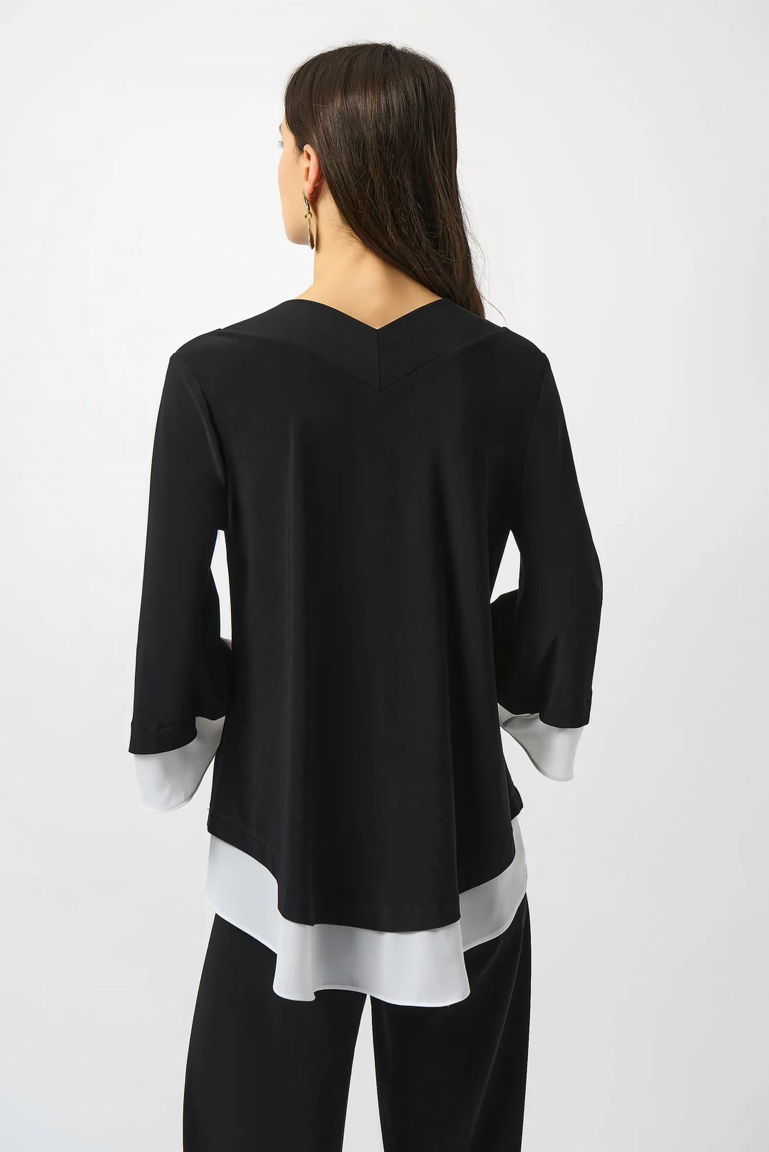Joseph Ribkoff - Color Block Georgette 3/4 Sleeves Top