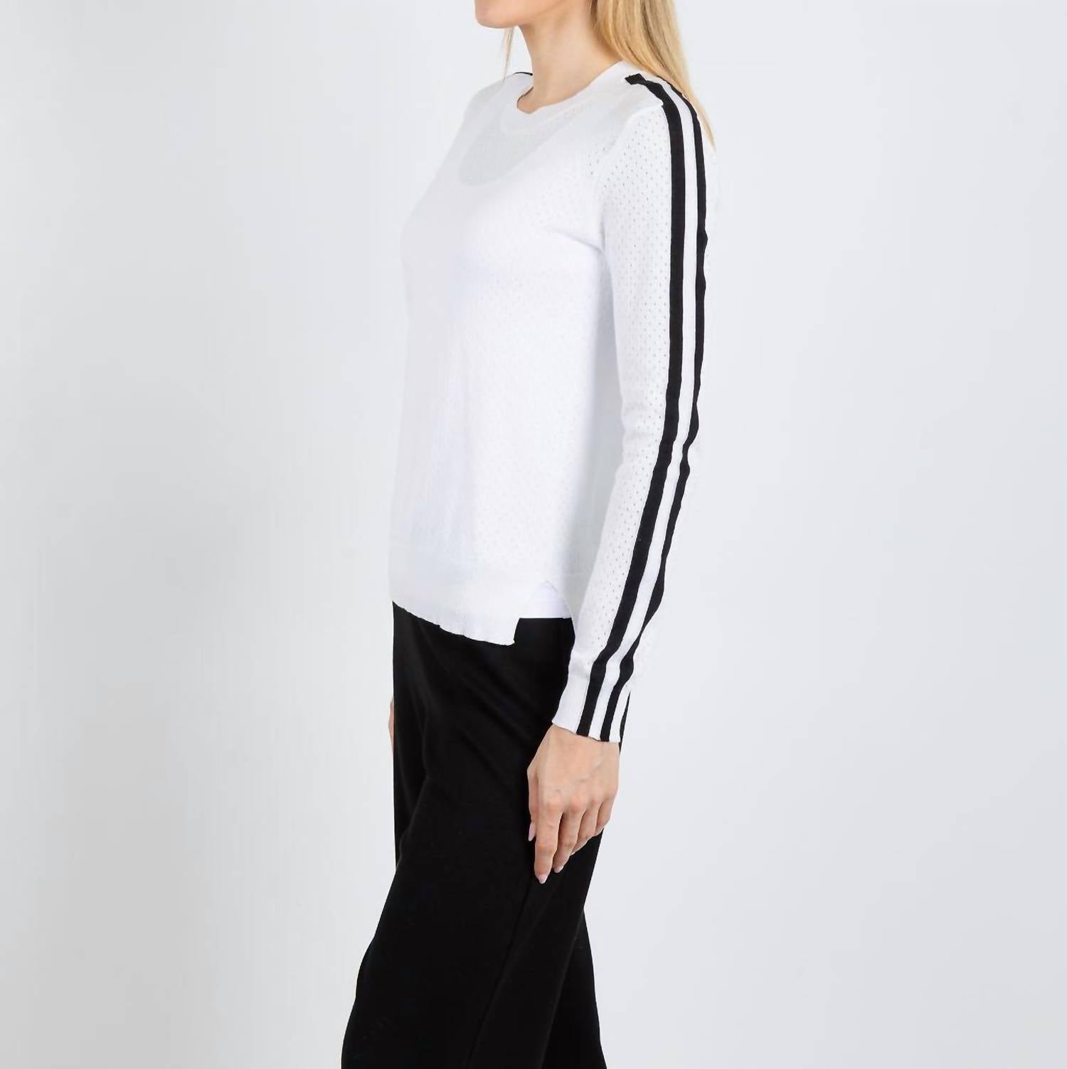 Pure Amici Alara Crew Neck Sweater in white - women's sweater - alternate view