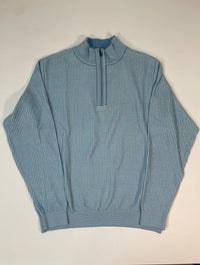 St. Croix - Men Long Sleeves Zip Mock Neck Rib Cable Quarter-zip Sweater