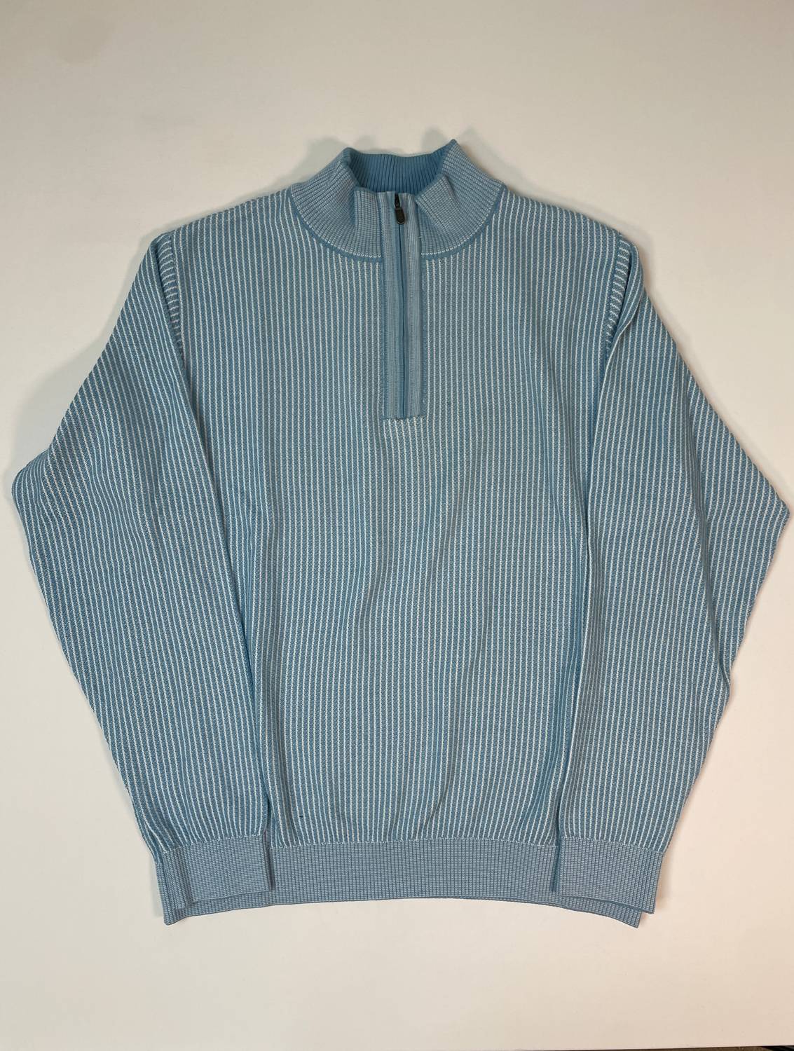 St. Croix - Men Long Sleeves Zip Mock Neck Rib Cable Quarter-zip Sweater