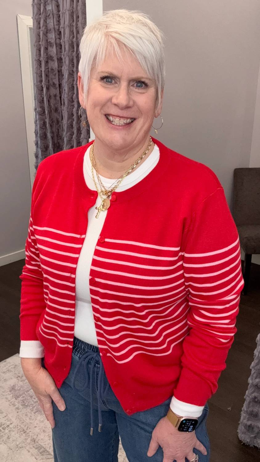 Skies Are Blue - Heartbreaker Stripe Cardigan