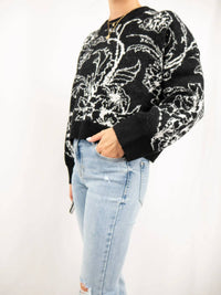 Dreamers - Women's Floral Crop Sweater