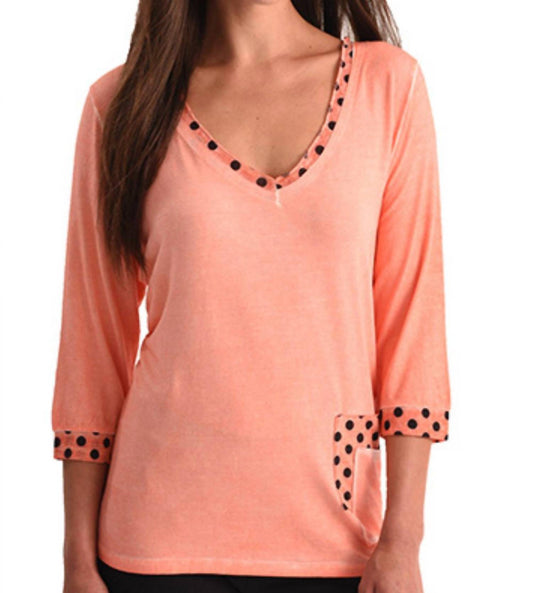 Polkadot V-Neck Top