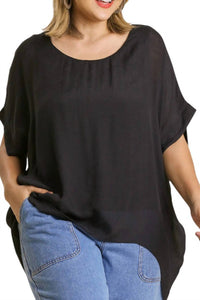 Umgee - Dolman Sleeve Sheer Layered Top - Plus