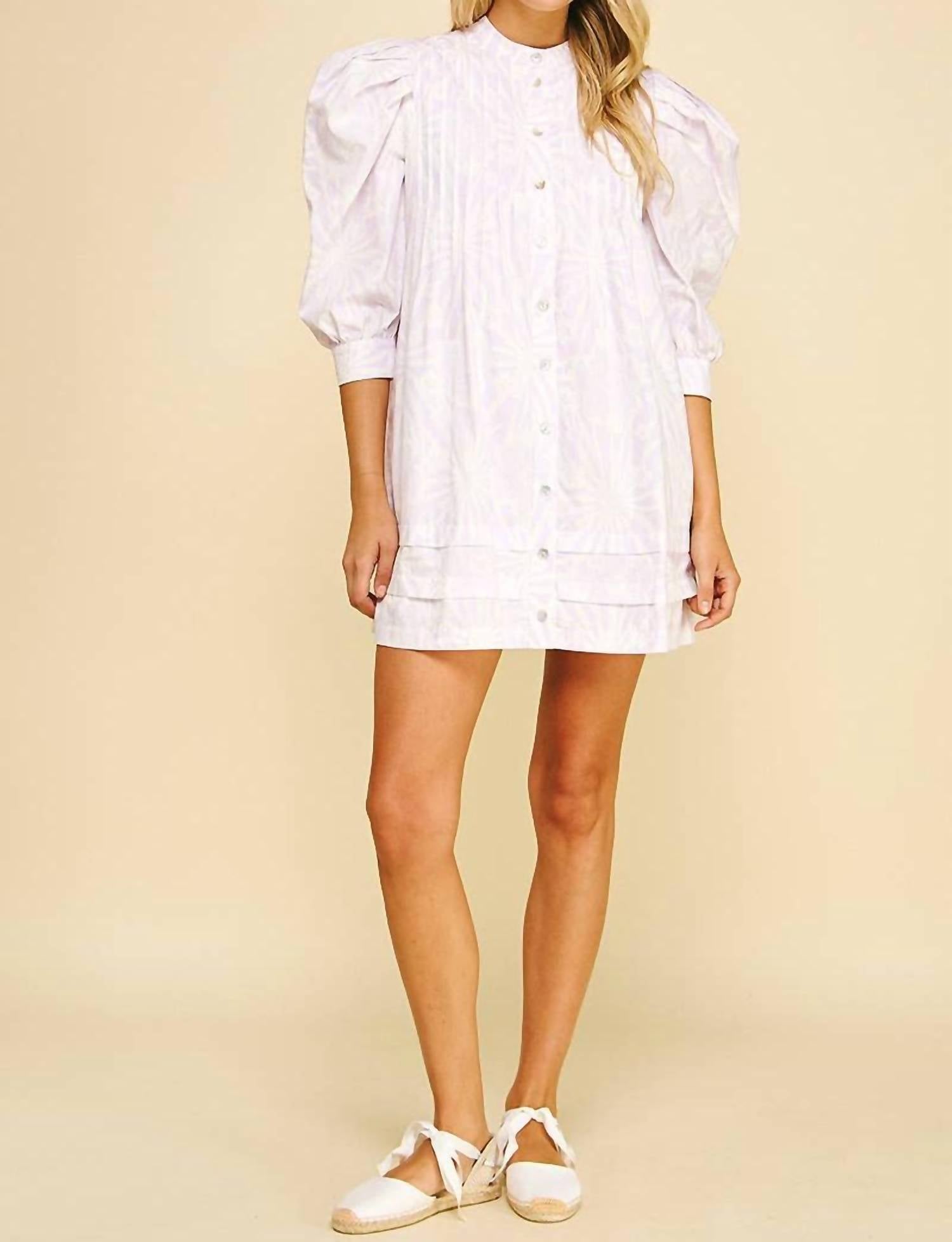Pinch - Emily Floral Print Pintuck Mini Dress
