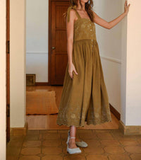 Miou Muse - Eyelet Straw Midi Dress