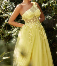 Andrea & Leo Couture - ONE SHOULDER EVENING GOWN