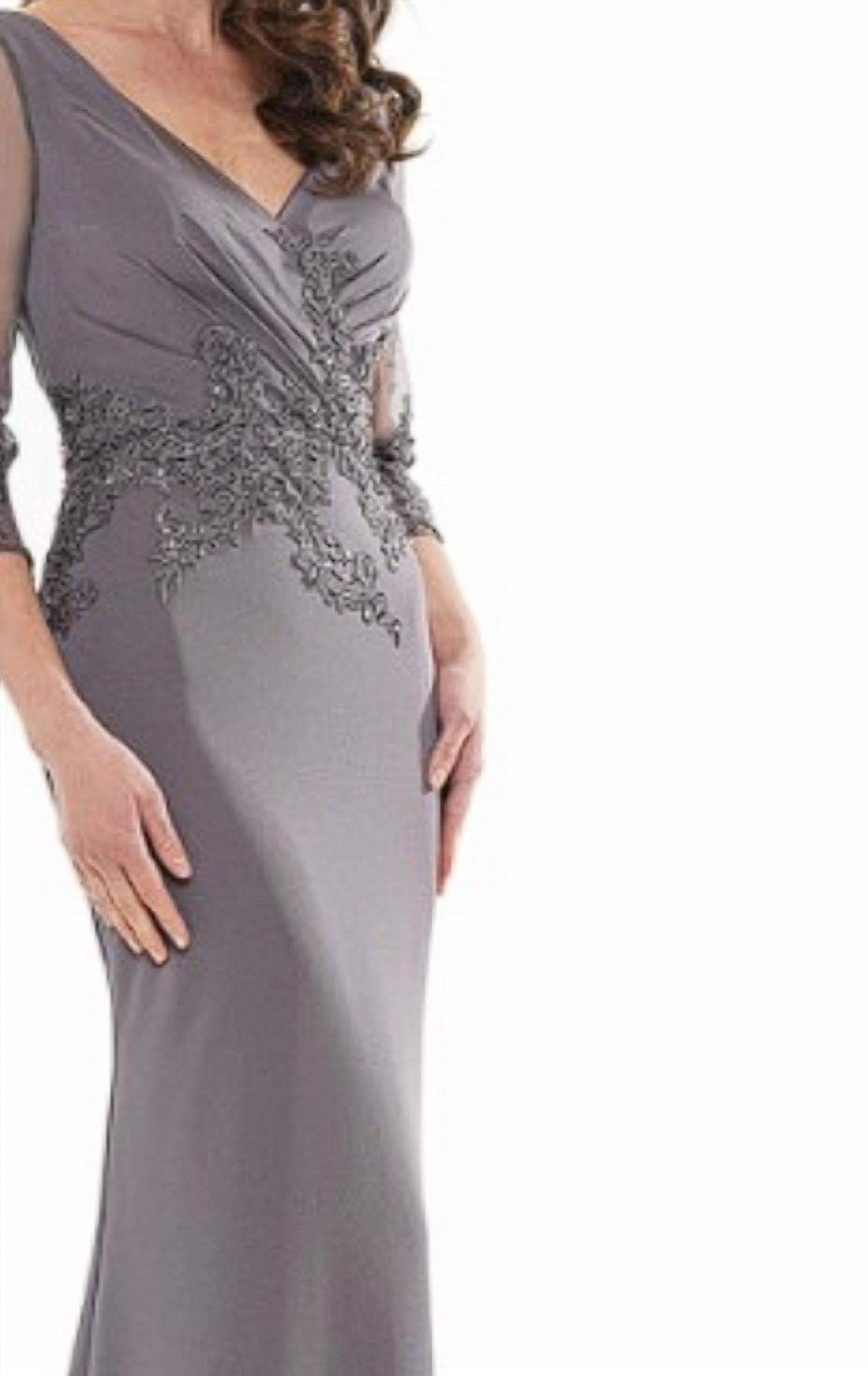 Colors Dress - Beaded Long Sleeve Gown