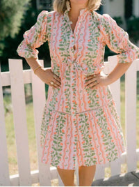 VICTORIA DUNN Kai Floral Mini Dress in rose garden - women's dress