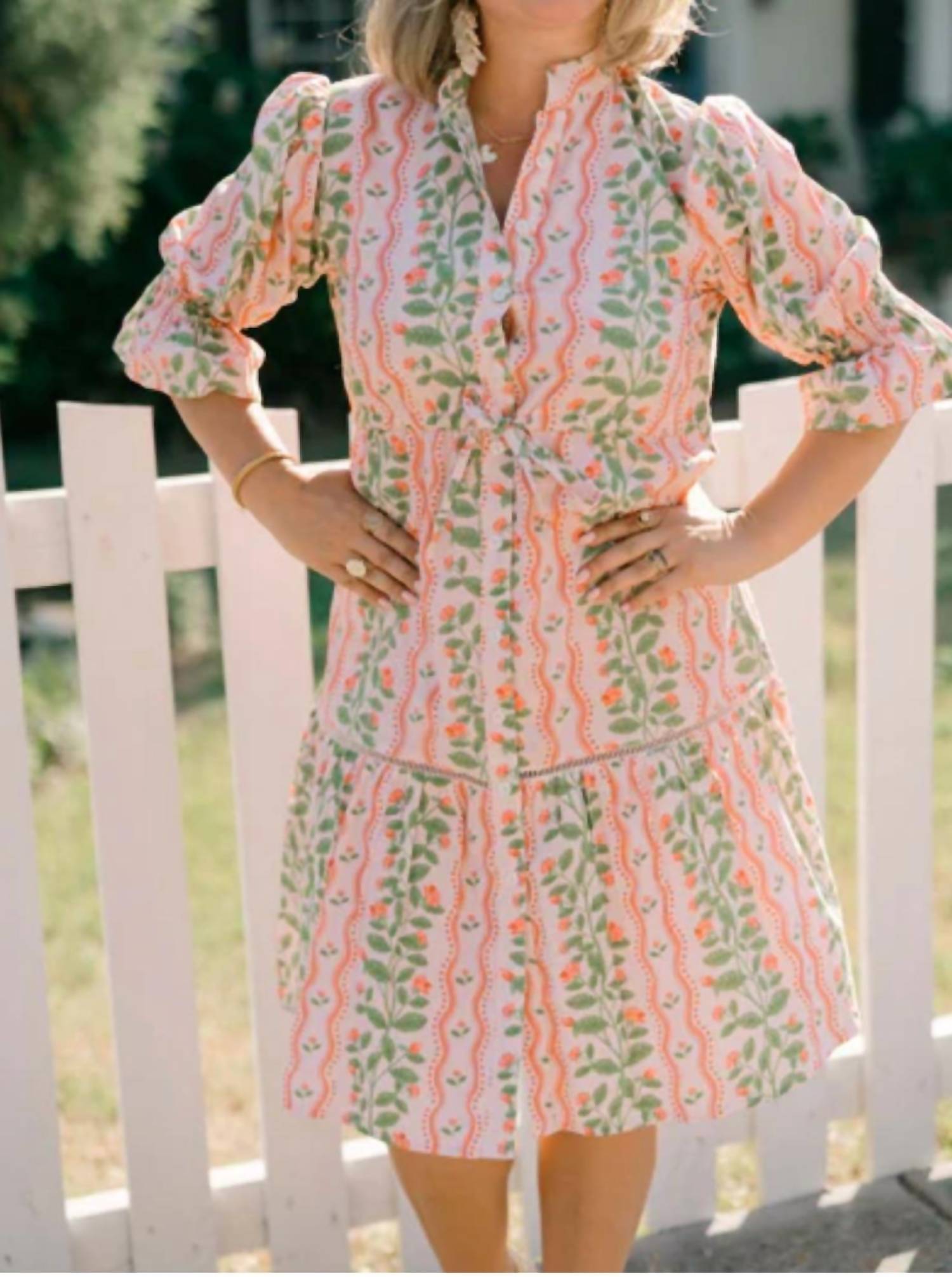 VICTORIA DUNN Kai Floral Mini Dress in rose garden - women's dress