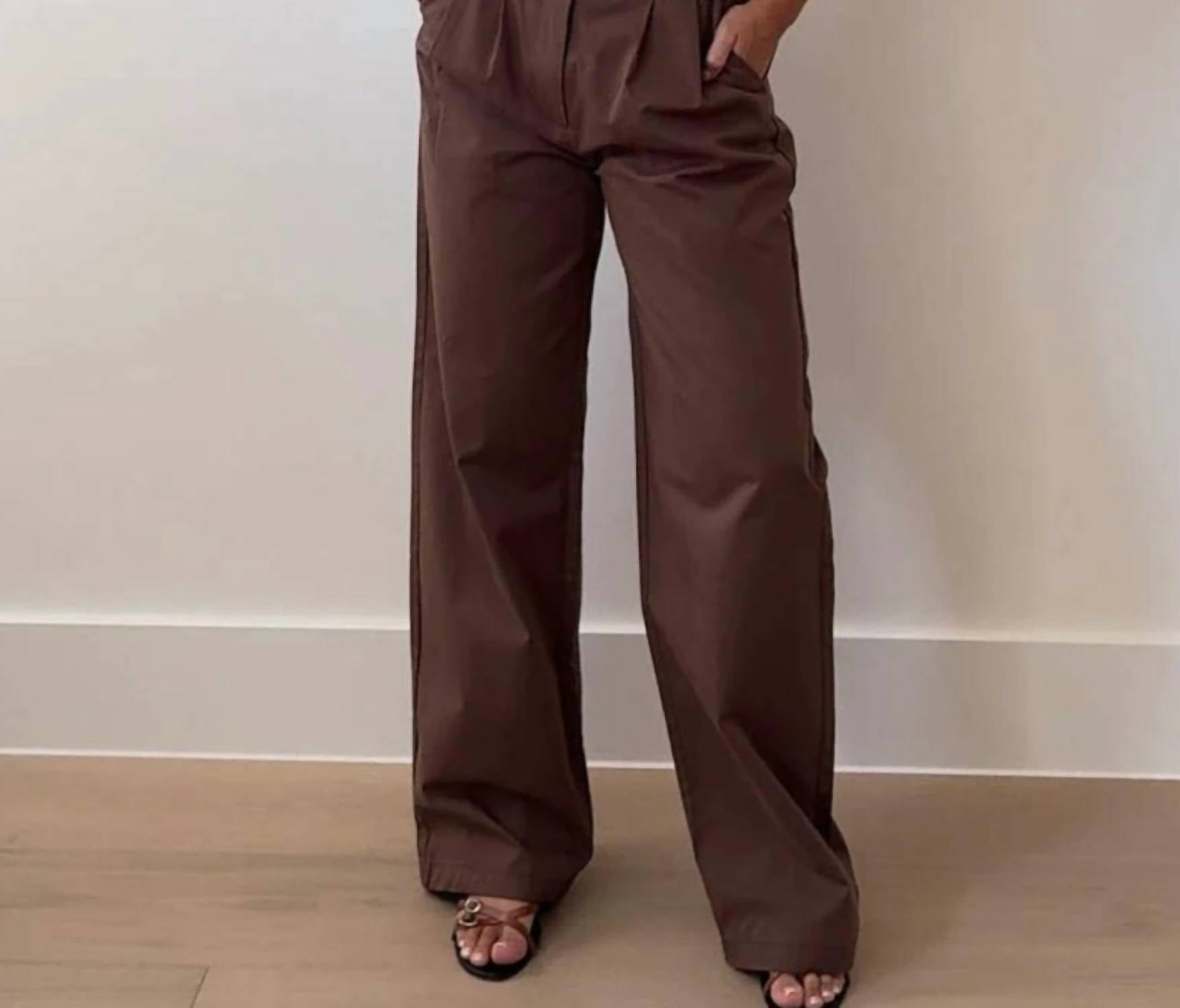 Et Clet Kalli Relaxed Fit Trousers in brown - women's pants