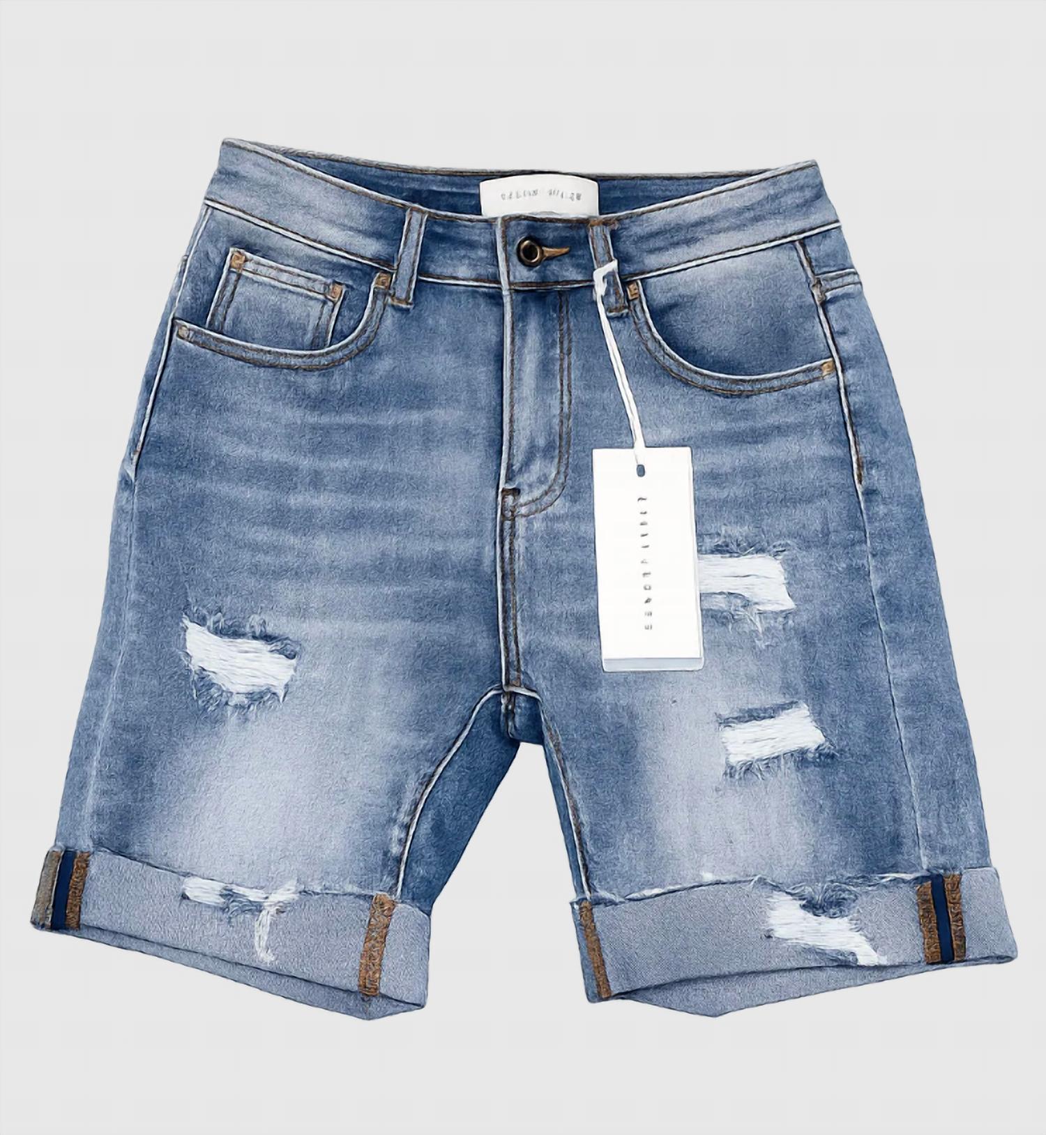 Risen - Women's Josey Ray High Rise Distressed Long Shorts