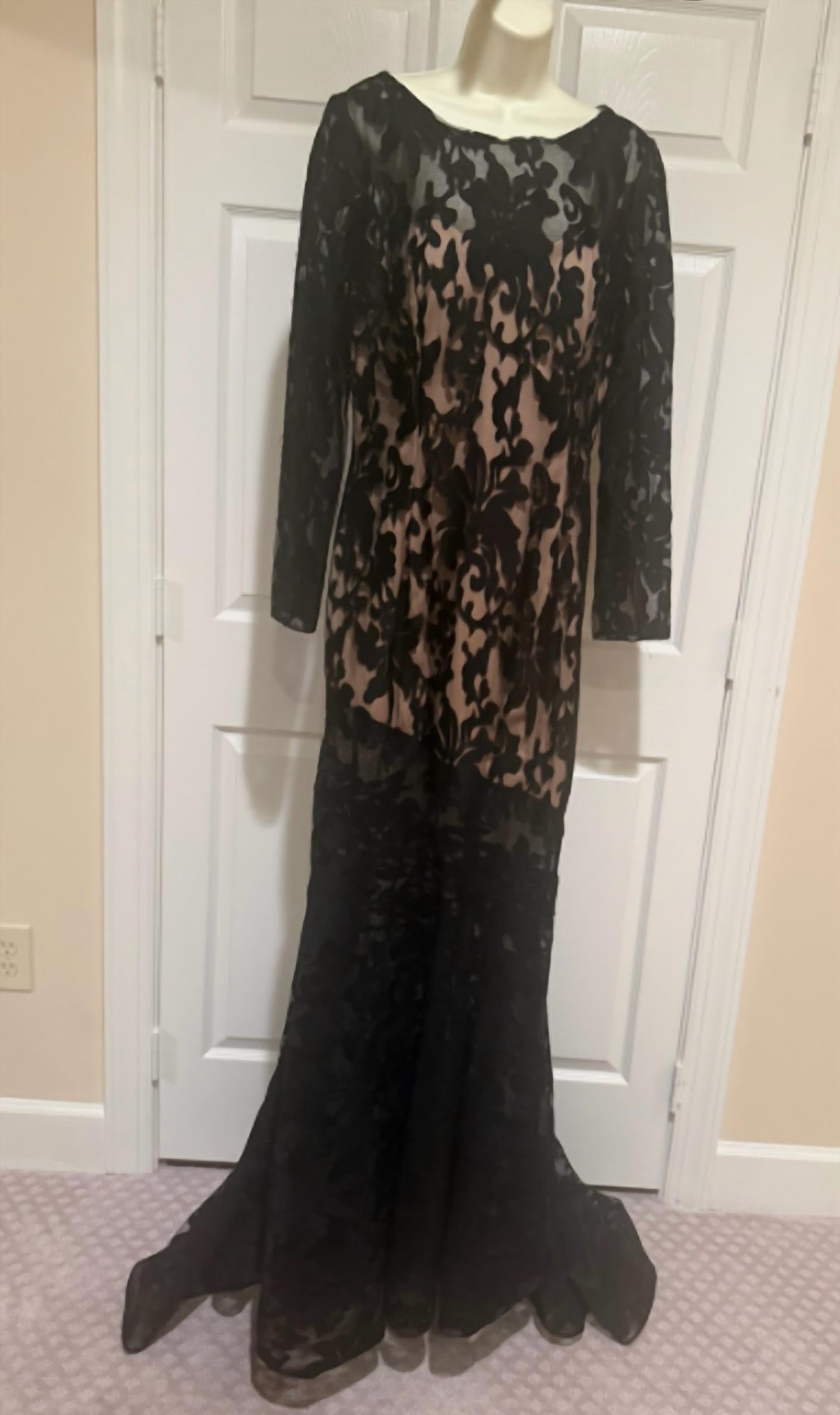 Aram - Women's Lace Long Sleeve Gown