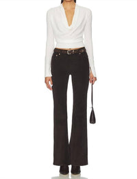 PISTOLA Kinsley Corduroy Flare Jeans in mocha - women's jeans - view 5