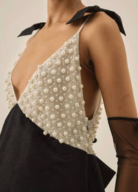 For Love & Lemons - Pearly Bow Mini Dress