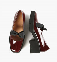 ALL BLACK Women's Tap And Lugg Loafers in wine - women's flats - alternate view