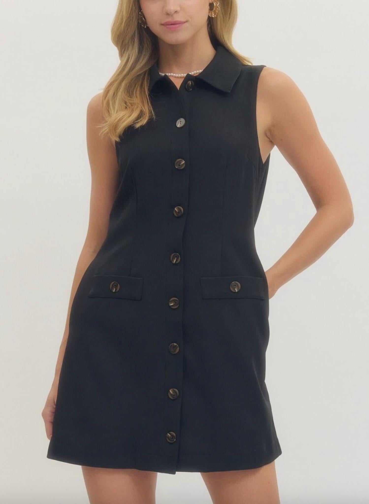 Entro - Button Front Mini Dress