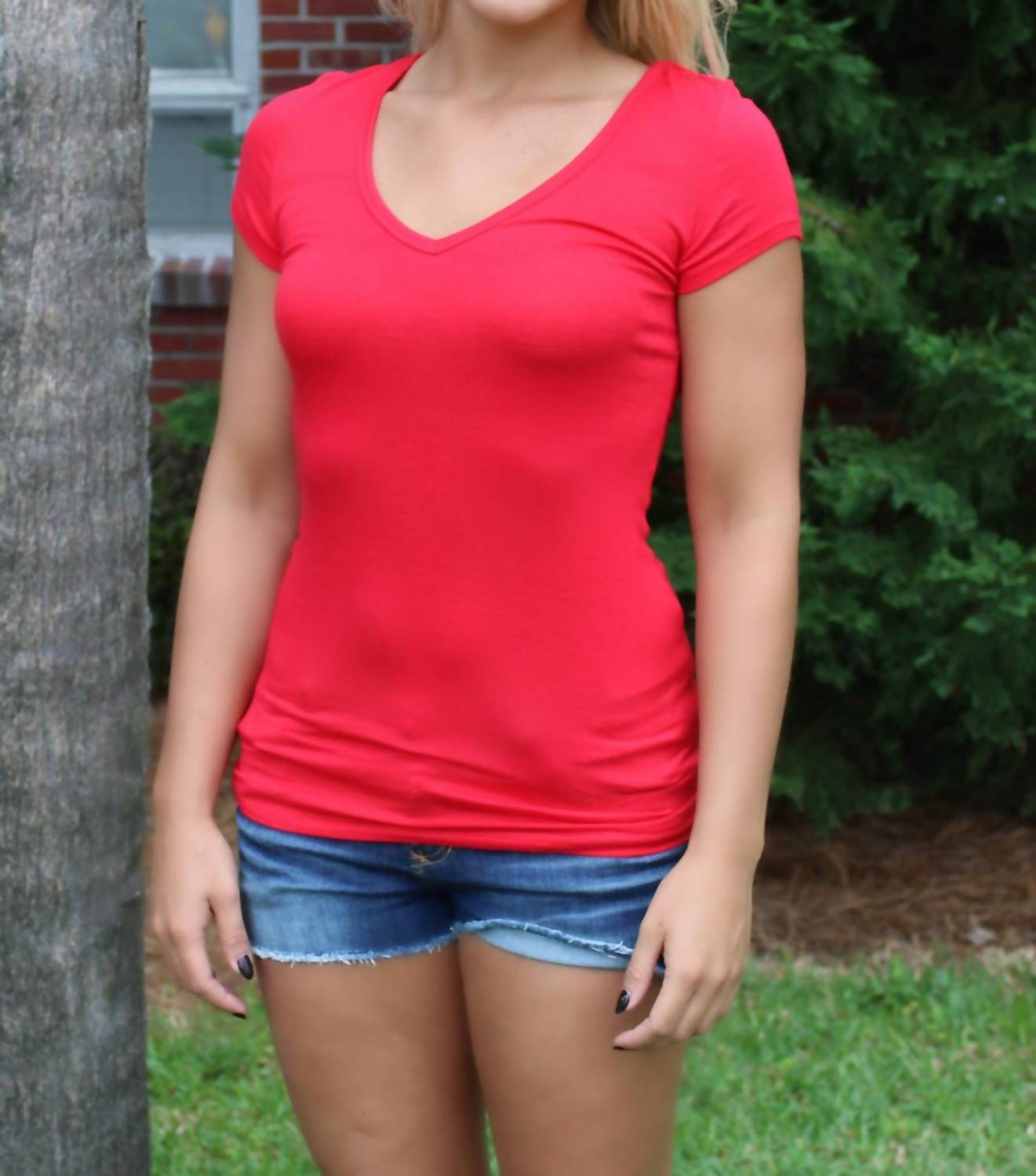 V-Neck Jersey Tee