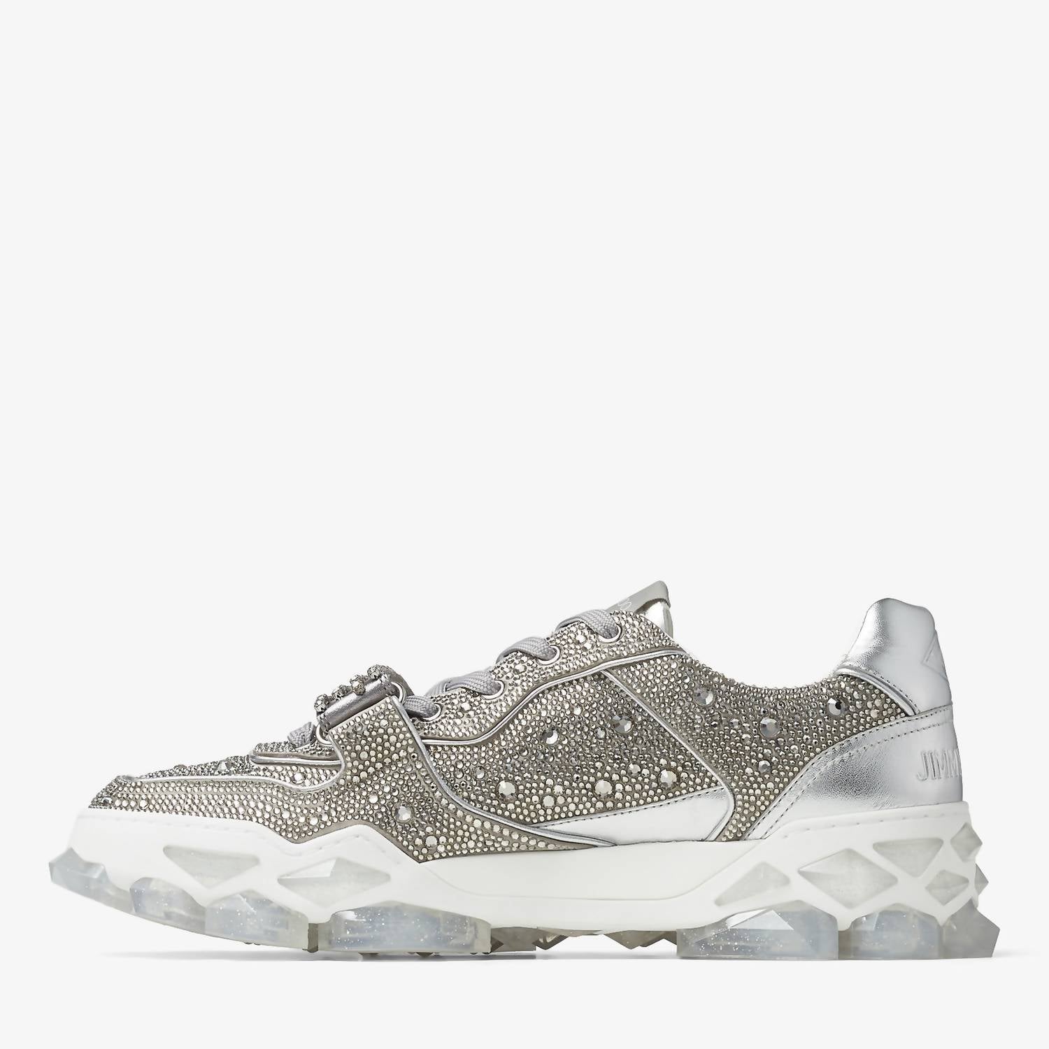 JIMMY CHOO Men's Diamond X Strap Low-top Sneakers With Crystals in silver - men's sneaker - alternate view