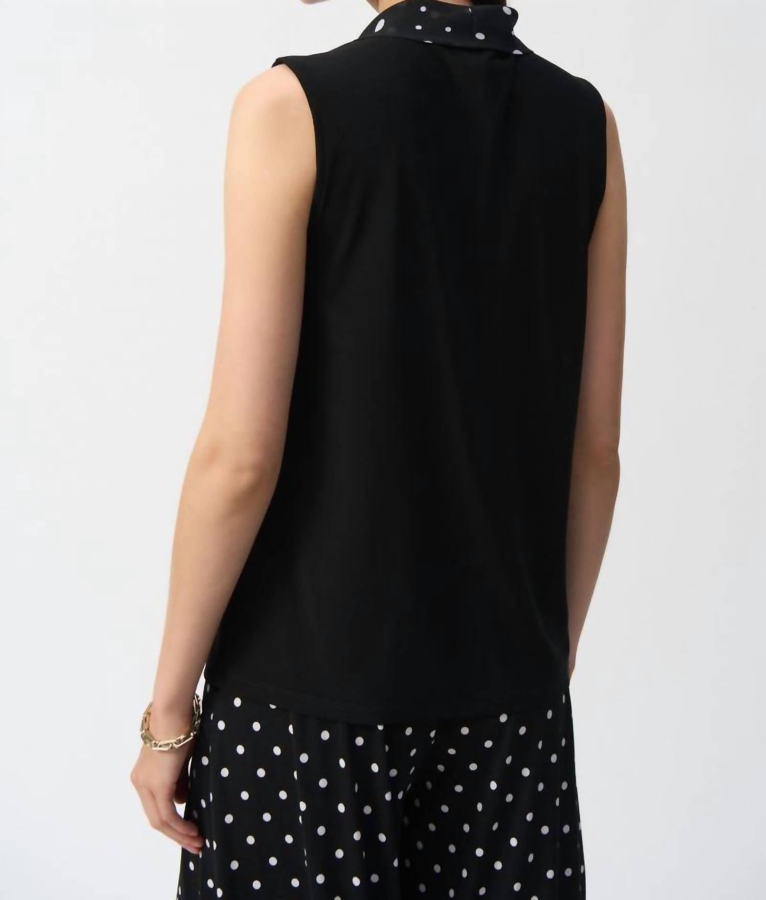 Joseph Ribkoff - V-Neck Tie Front Sleeveless Top