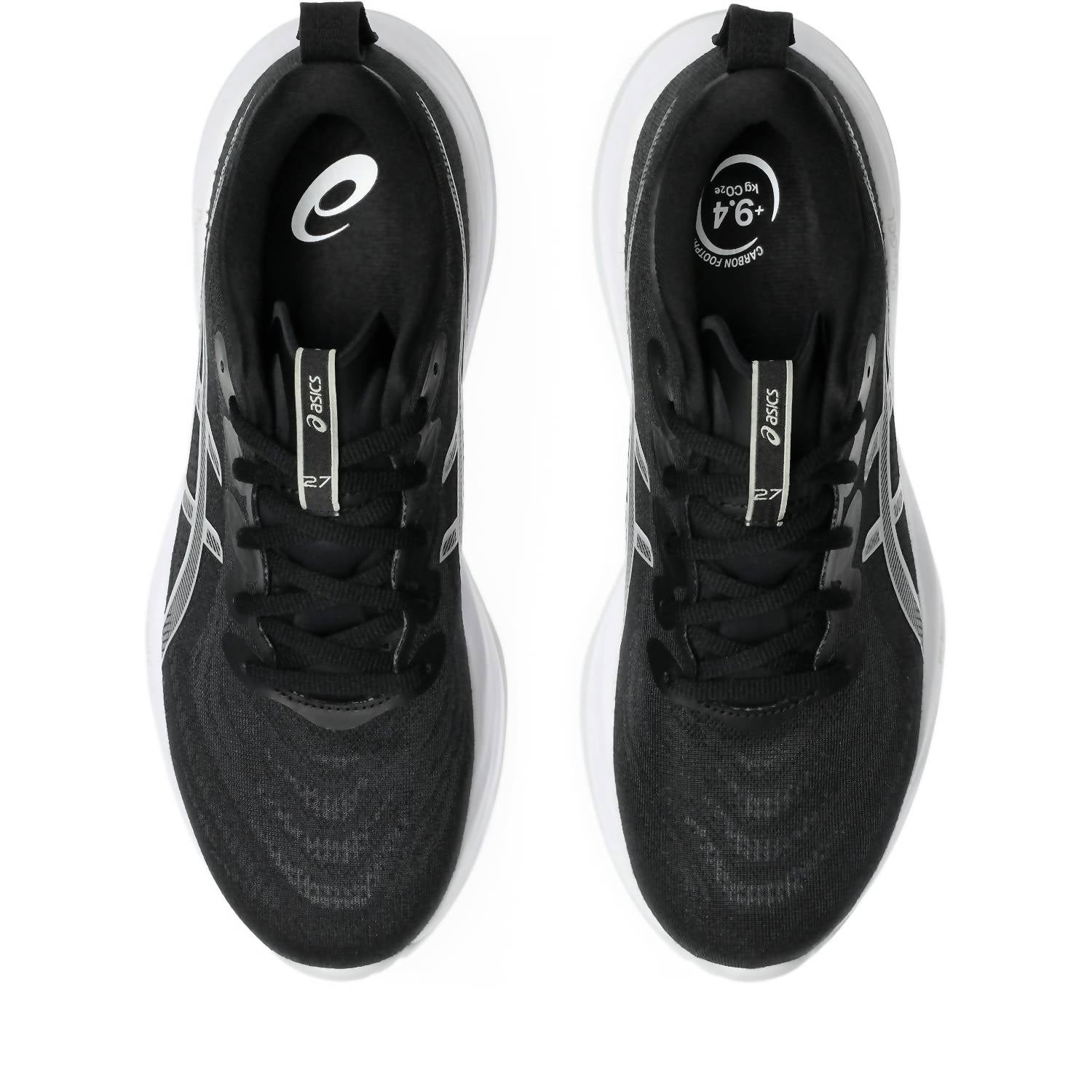 ASICS Men's Cumulus 27 Running Shoes in black white - men's shoe - detail view