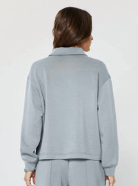 Current Air - Collared Half-zip Pullover Sweatshirt