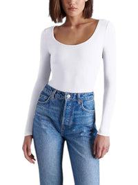 STEVE MADDEN Yura Bodysuit in white - women's shirt