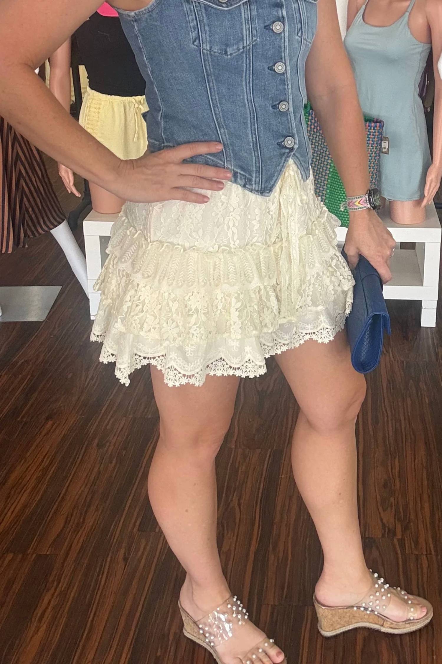 Listicle - Lace Shorts with Ruffle Detail
