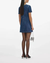 Self-Portrait - Denim Crystal Trim Mini Dress