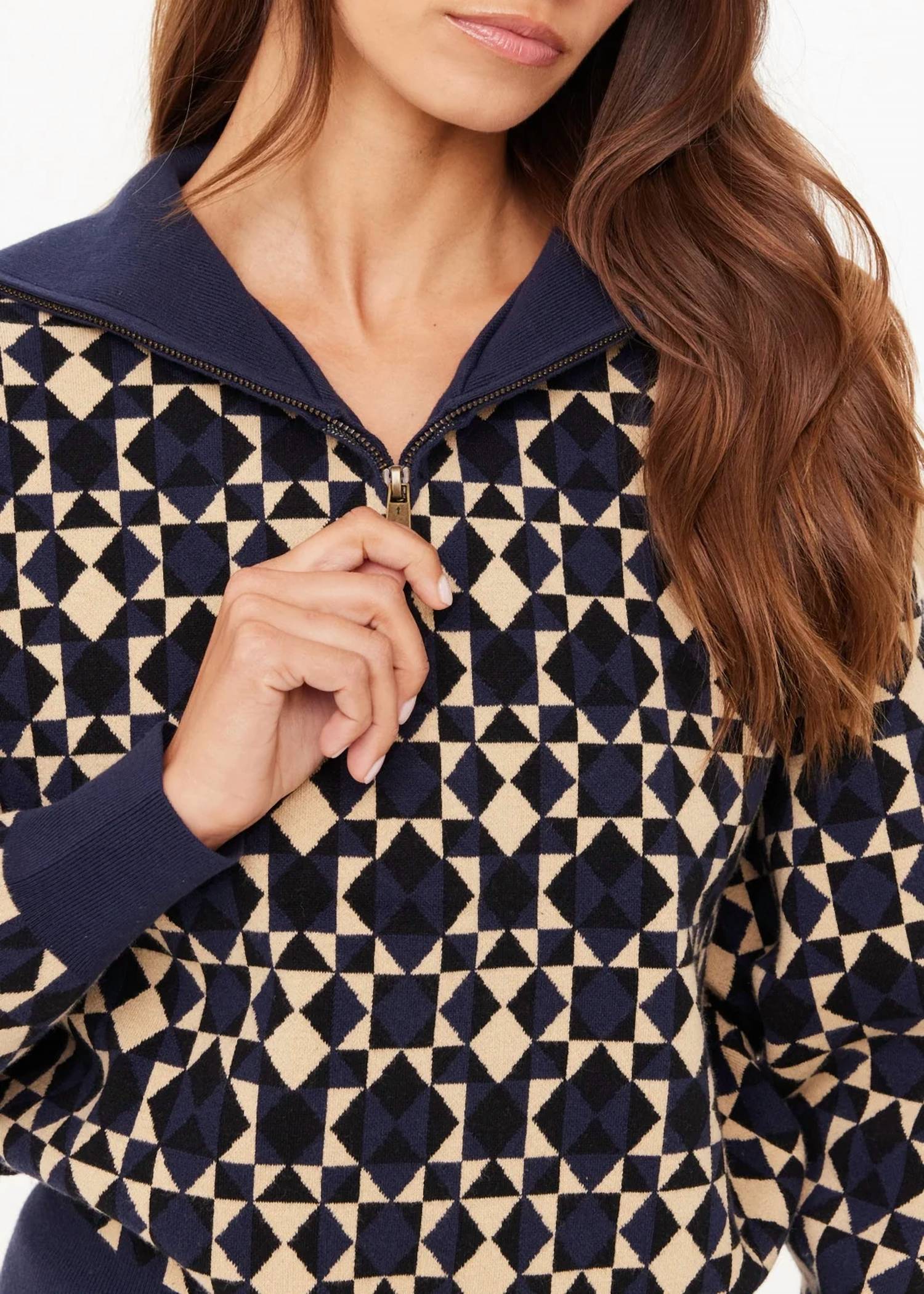 The Upside - Cosmo Kairo Half Zip Knit Sweatshirt