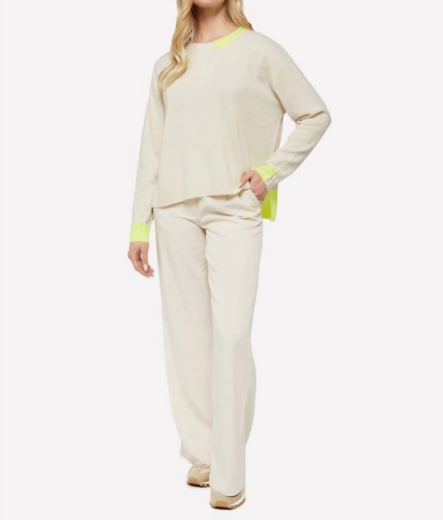 Brodie Cashmere - Billie Contrast Crew Neck Jumper