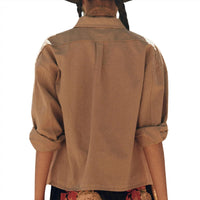 THE GREAT. Women's The Arizona Top in desert fatigue - women's jacket - alternate view