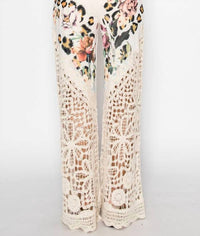Origami - Crochet-detail Lined Drawstring Pants